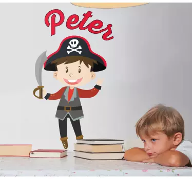Nálepka pre deti s ilustráciou pirátskej postavy - Tenstickers