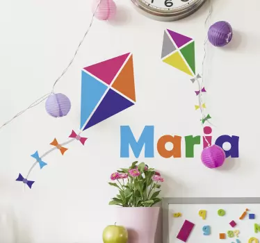 Nálepka pre deti s lietajúcimi drakmi a menom - Tenstickers