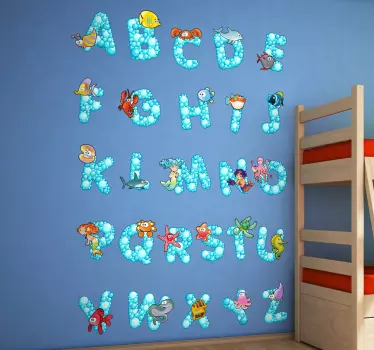 Nálepka pre deti s morskou abecedou - Tenstickers