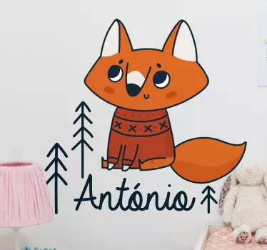 Nálepka pre deti s očarujúcou líškou - Tenstickers