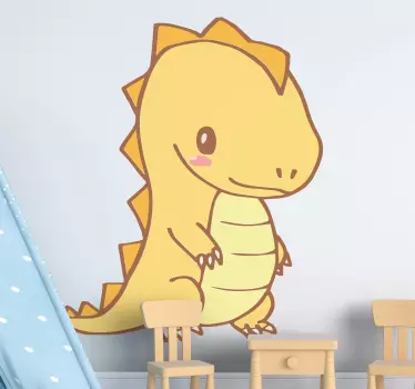Nálepka pre deti s očarujúcou sochou dinosaura - Tenstickers