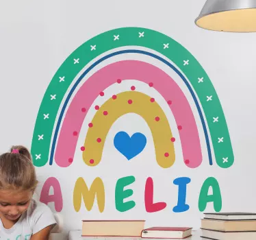 Nálepka pre deti s personalizovanou dúhovou dekoráciou - Tenstickers