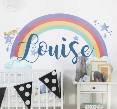 Nálepka pre deti s personalizovaným dúhovým umením - Tenstickers
