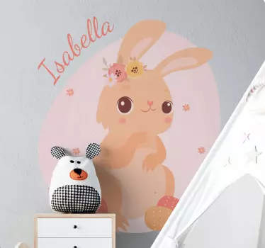 Nálepka pre deti s roztomilou ilustráciou zajaca - Tenstickers