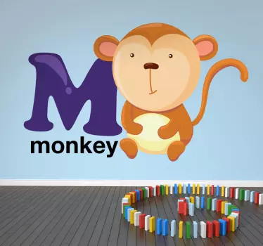 Nálepka pre deti s roztomilou opičkou - Tenstickers