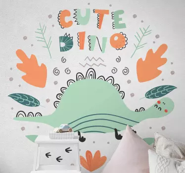 Nálepka pre deti s roztomilým dizajnom dinosaura - Tenstickers