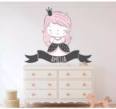 Nálepka pre deti s roztomilým dizajnom princeznej - Tenstickers