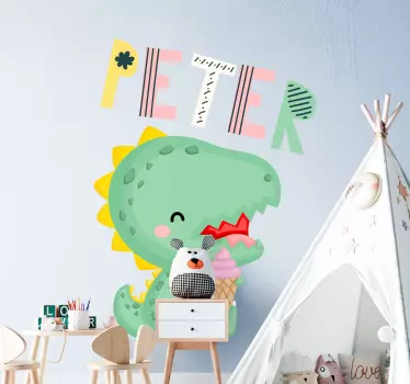 Nálepka pre deti s roztomilými dinosaurami - Tenstickers