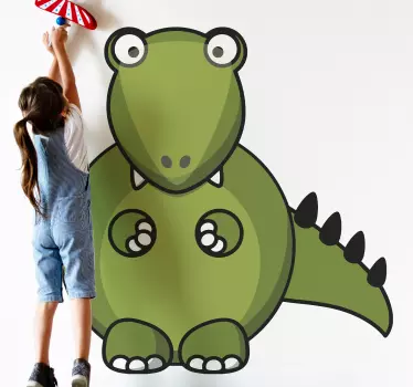 Nálepka pre deti s veselým dinosaurom - Tenstickers