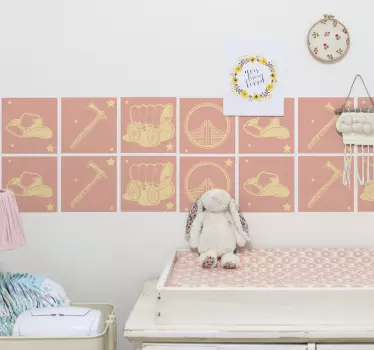Nálepka pre deti s vintage prvkami - Tenstickers