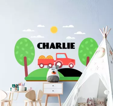 Nálepka pre deti s vlastnou scénou nákladného auta - Tenstickers