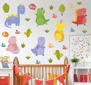 Nálepka pre deti s živými animovanými dinosaurami - Tenstickers