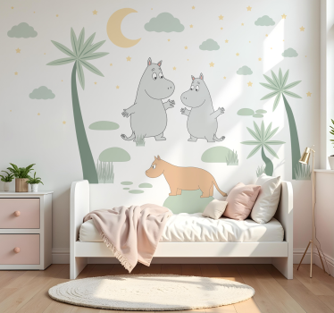 Nálepka pre deti severský hroší dizajn - Tenstickers