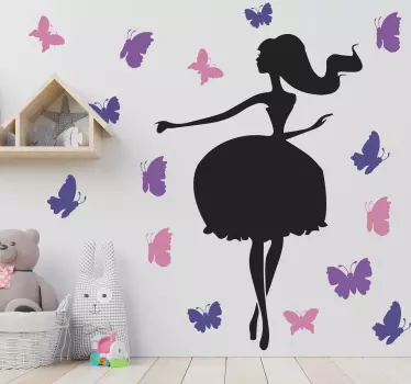 Nálepka pre deti silueta s motýlikmi - Tenstickers