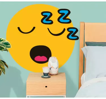 Nálepka pre deti spací emoji Úsmev - Tenstickers