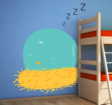 Nálepka pre deti spací vtáčí hniezdo - Tenstickers