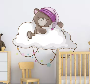 Nálepka pre deti spiaci medveď v oblaku - Tenstickers