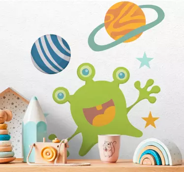 nalepky na stenu zvierata šťastná mimozemská postava - Tenstickers
