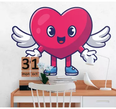 Nálepka pre deti Šťastné krídlaté srdce - Tenstickers