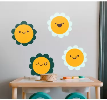 Nálepka pre deti Šťastné kvetinové postavičky - Tenstickers