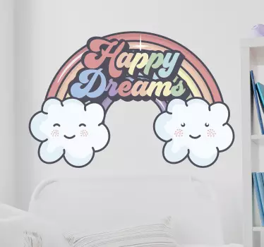 Nálepka pre deti šťastné sny dúhové oblaky - Tenstickers