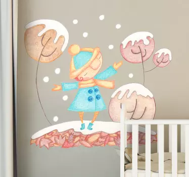 Nálepka pre deti šťastné zimné dieťa - Tenstickers