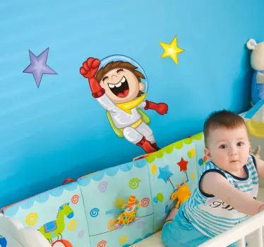 Nálepka pre deti šťastného astronauta - Tenstickers