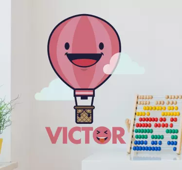 Nálepka pre deti Šťastný horúci vzducholoď - Tenstickers