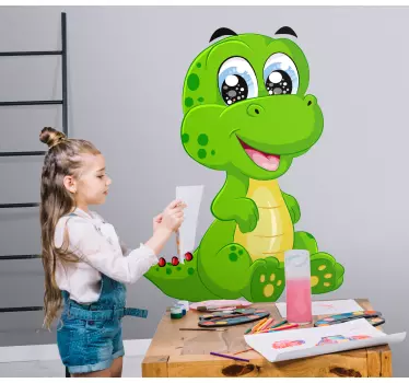 Nálepka pre deti Šťastný karikatúrny dinosaurus - Tenstickers