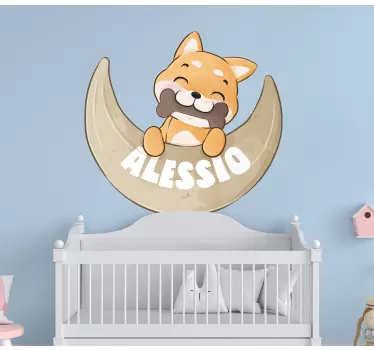 Nálepka pre deti Šťastný šteniatko s kosťou - Tenstickers