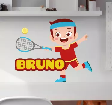 Nálepka pre deti šťastný tenista - Tenstickers