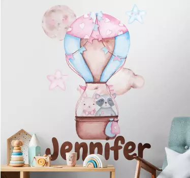 Nálepka pre deti teplovzdušný balón na mieru - Tenstickers