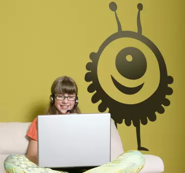 Nálepka pre deti veselá tvár monštra - Tenstickers