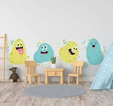 Nálepka pre deti veselé blob postavičky - Tenstickers