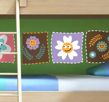 Nálepka pre deti veselé kvetinové vzory - Tenstickers