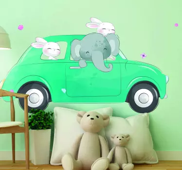 Nálepka pre deti veselé zvieratká na jazdu - Tenstickers