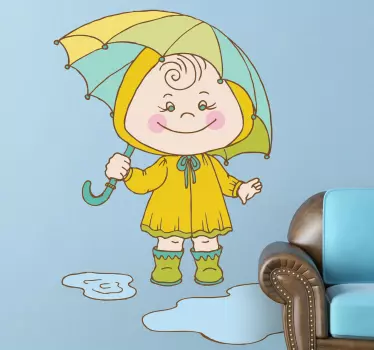 Nálepka pre deti veselý dáždnikový hrdina - Tenstickers