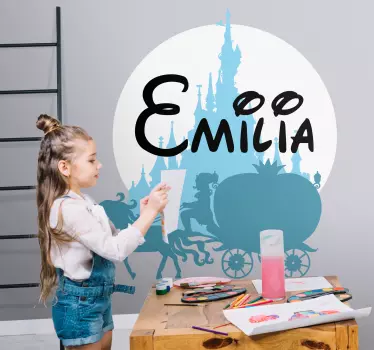 Nálepka pre deti modrá rozprávka s menom - Tenstickers