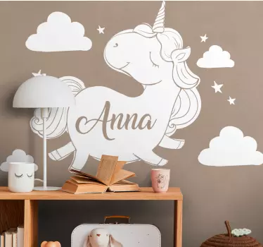 Nálepka pre deti vlastný dizajn jednorožca - Tenstickers