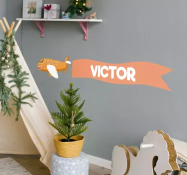 Nálepka pre deti vlastný názov lietadla - Tenstickers