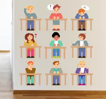 Nálepka pre deti výrazy postáv v triede - Tenstickers