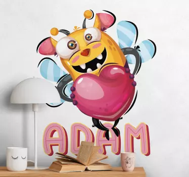 Nálepka pre deti šťastná včielka s menom - Tenstickers