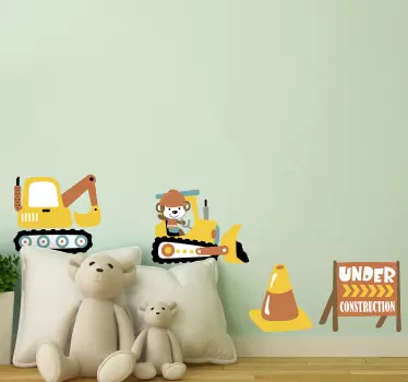 Nálepka pre deti zábava so stavebnými vozidlami - Tenstickers