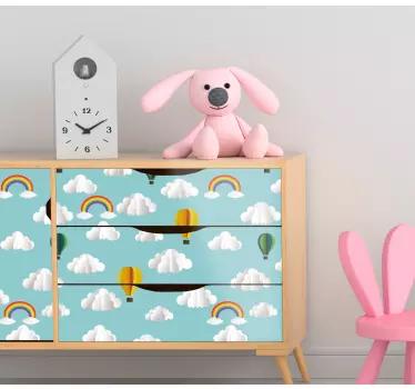 Nálepka pre deti Žiarivé balóniky v horúcom vzduchu - Tenstickers