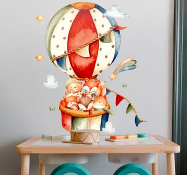 Nálepka pre deti žiarivý teplovzdušný balón - Tenstickers