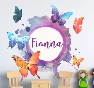 Nálepka pre deti Živá kompozícia motýľov - Tenstickers