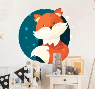 Nálepka pre divoké zviera s kresbou roztomilých líšky - Tenstickers