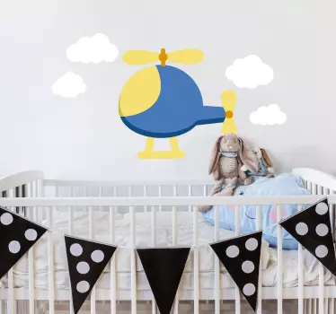 Nálepka pre priateľské deti s vrtuľníkom - Tenstickers