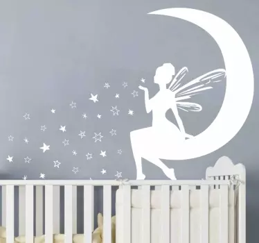 Nálepka pre rozprávkové fúkanie hviezd na mesiac - Tenstickers