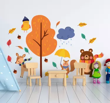 Nálepka pre zvieratá na jeseň - Tenstickers